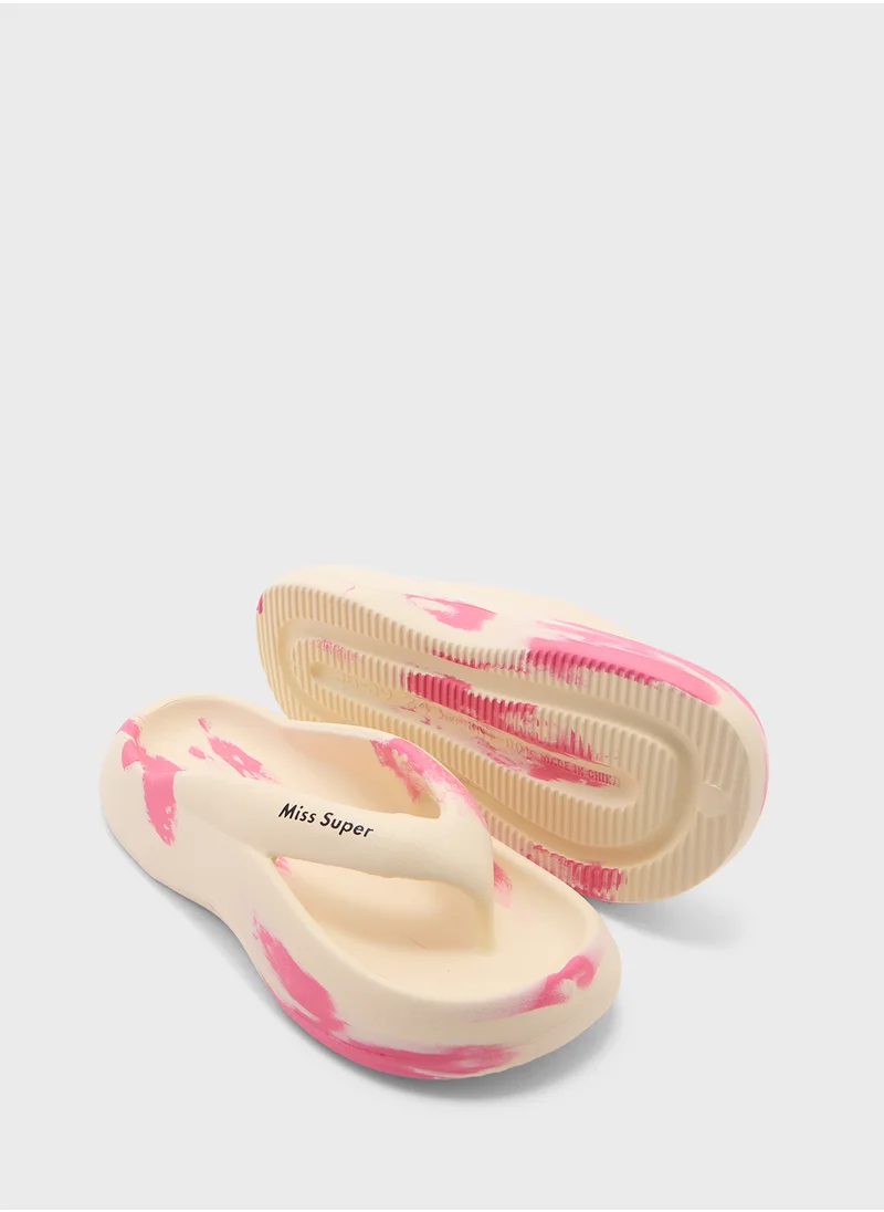 Ginger Marble Effect Toe Post Flipflop