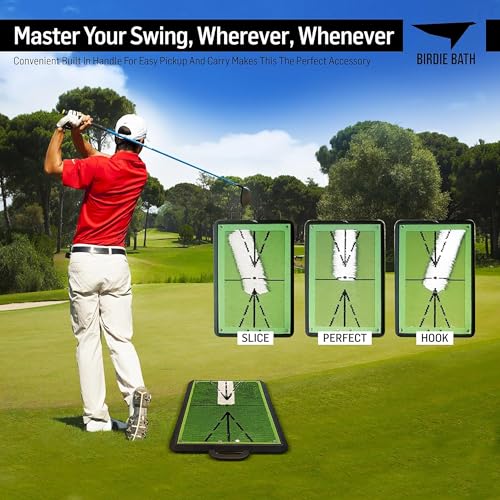 Birdie Bath Birdie Golf: Birdie Mat Pro - Swing Training Aid, Sequin Tech Surface, Analyze Swing Path & Ball Impact, Portable in- Outdoor, 19.25" Sports Accessory - Image 2