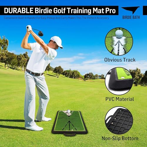 Birdie Bath Birdie Golf: Birdie Mat Pro - Swing Training Aid, Sequin Tech Surface, Analyze Swing Path & Ball Impact, Portable in- Outdoor, 19.25" Sports Accessory - Image 4