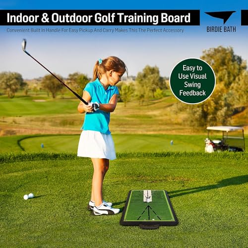 Birdie Bath Birdie Golf: Birdie Mat Pro - Swing Training Aid, Sequin Tech Surface, Analyze Swing Path & Ball Impact, Portable in- Outdoor, 19.25" Sports Accessory - Image 5