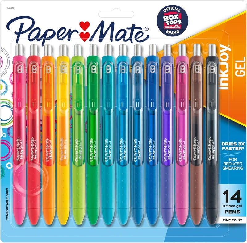 Paper Mate InkJoy Pens, Gel Pens, Fine Point (0.5 mm), Assorted, 14 Count - Image 1