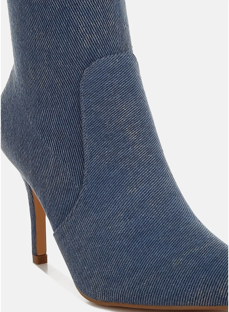 London Rag  London Rag Women's Distressed Denim Mid-Calf Boots in Denim for Women | Best Price UAE