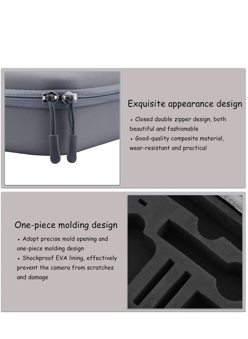 Anti-Collision Portable Handbag Carrying Case Compatible with Insta360 One X3/X2 Camera/Large Hard Shell Bag w/EVA Liner for Insta360 Handle/Selfie Stick Charger Data Cable - Image 5