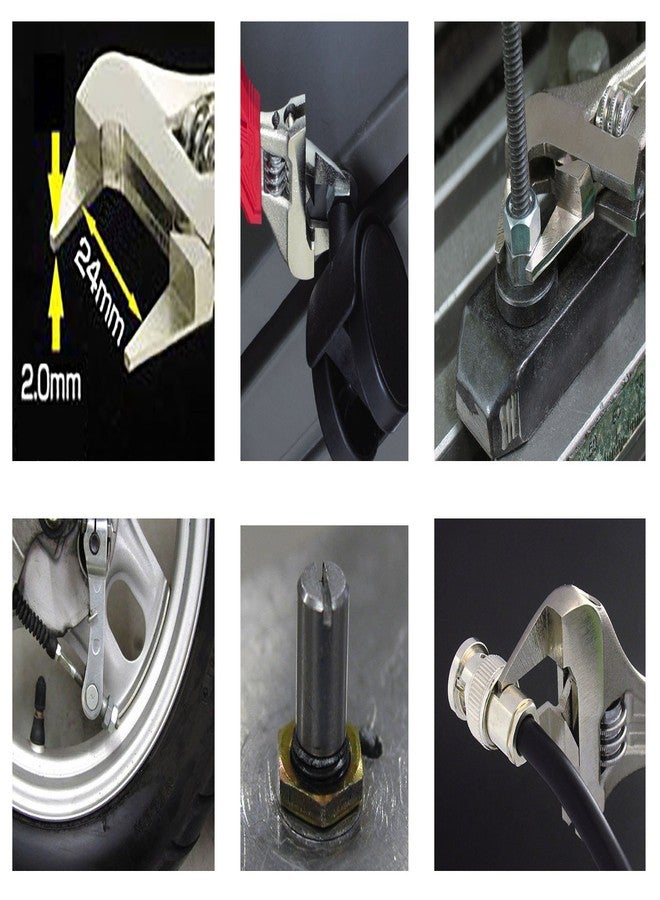 ENGINEER Smart' Adjustable Spanner (Stubby Type) with Thin, Super Slim 2mm Jaws. twm-08, Red, 110mm - Image 3