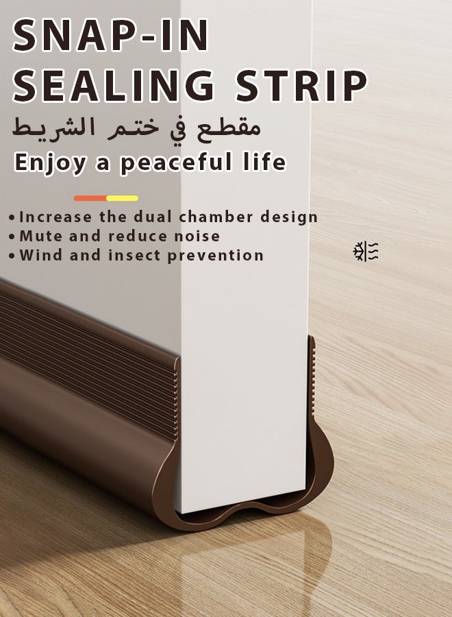 Draft Stoppers,Door Seal,Door Draft Stopper,Door Stopper,door gap windbreak strip, door bottom sealing strip, door frame, glass door, weatherproof door bottom gap strip,Door Sweep for Exterior & Interior Doors,Noise reduction sealing strip ,Bedroom door silent, foot gap barrier strip self-adhesive,93CM  ﻿Length Under Door Rubber  - Image 1