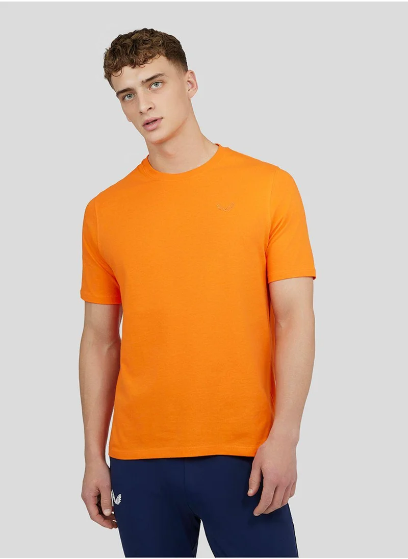 كاستور Men'S Embroidered Logo T-Shirt - Orange