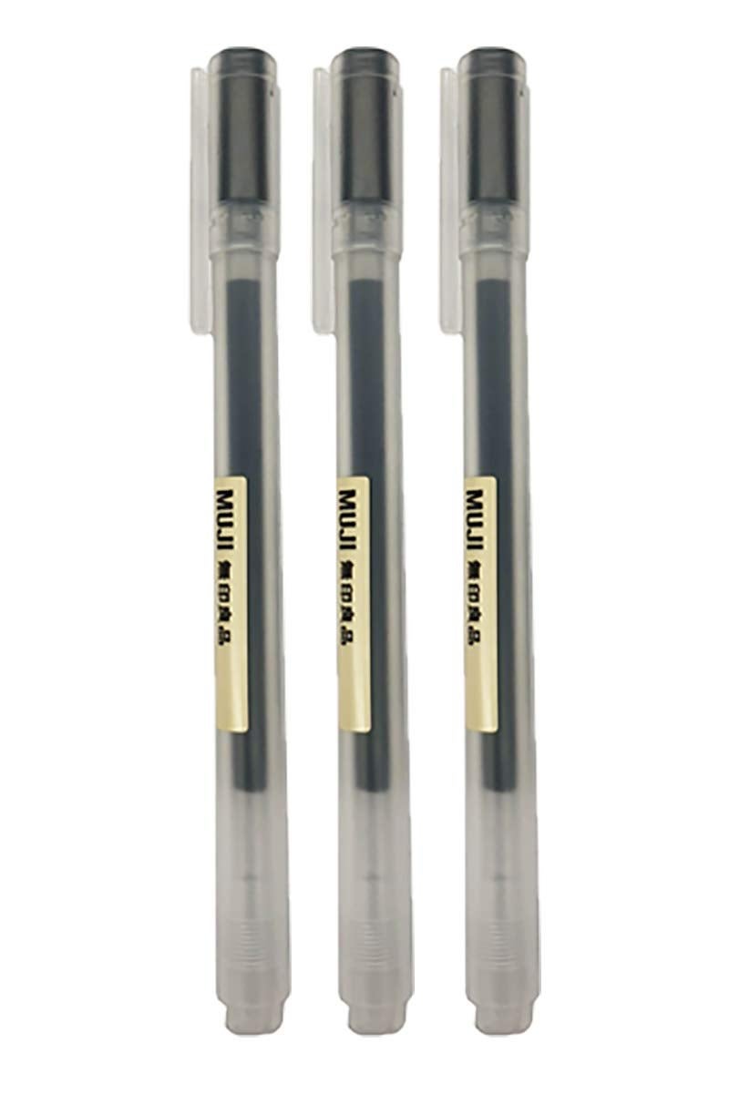 Muji Gel Ink Ball Point Pen, Black, 0.5mm, Pack of 3 (Japan Import)
