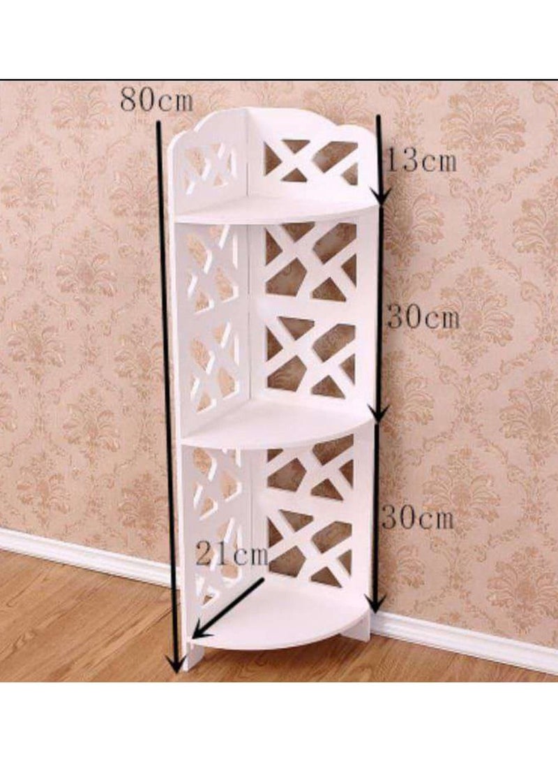 رف زاوية FFD منظم للحمام خزانة تخزين رف صغير يتناسب مع أي غرفة ضيقة بالوعة الحمام وحامل المناشف - Image 4