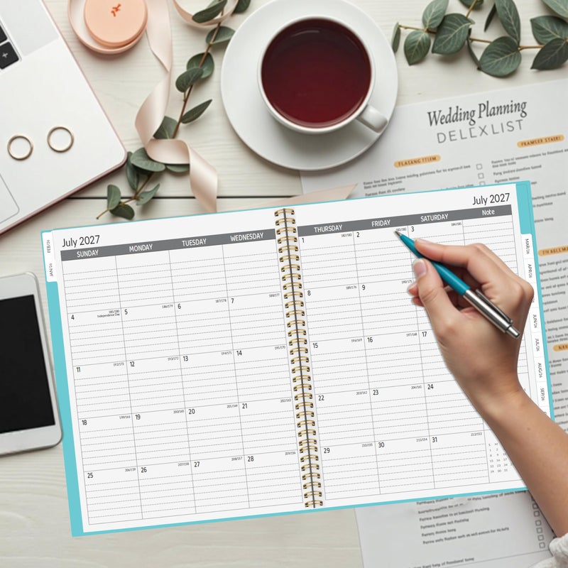 Chambom 2026-2030 Monthly Planner 5 Year Monthly Planner/Calendar 2026-2030, Jan 2026 â€“ Dec 2030, 9" x 11", Tabs, Double-Side Pocket, Holidays, Thick Paper - Blue - Image 2