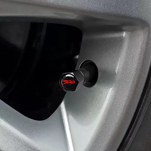 HUIANTS for Chrysler 300/C/ 300S Black Metal Tire Valve Stem Cap Covers Air Valve Cap Set Dust Proof Leak-Proof Air Cover Logo Styling Car Accessories(Pack of 5) - Image 3