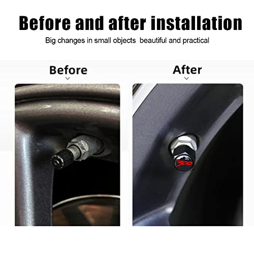 HUIANTS for Chrysler 300/C/ 300S Black Metal Tire Valve Stem Cap Covers Air Valve Cap Set Dust Proof Leak-Proof Air Cover Logo Styling Car Accessories(Pack of 5) - Image 2