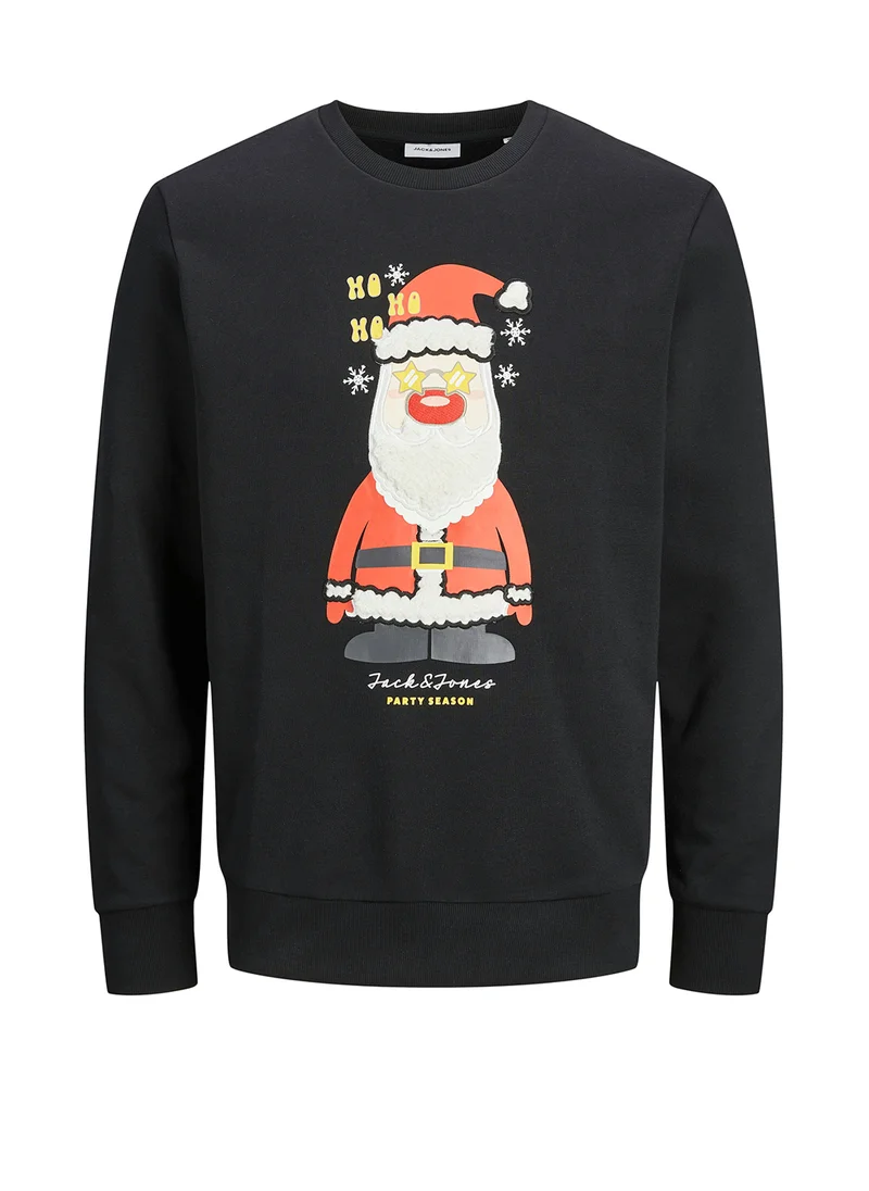 جاك اند جونز Jjxmas Santa Print Sweatshirts