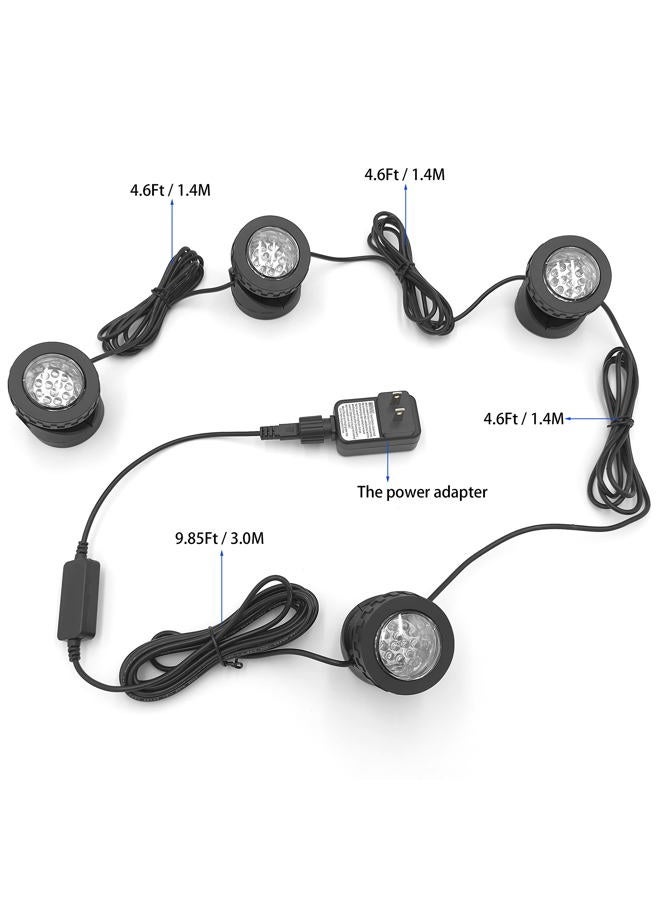 TENSUL Colored Pond Lights with Timer, RGB Fountain Lights Underwater Light IP68 Waterproof, Dimmable Outdoor Landscape Lights Fish Tank Pond Fountain Garden(4 Lights) - Image 4