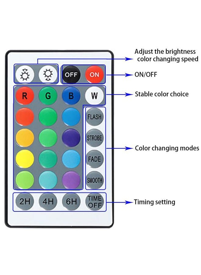 TENSUL Colored Pond Lights with Timer, RGB Fountain Lights Underwater Light IP68 Waterproof, Dimmable Outdoor Landscape Lights Fish Tank Pond Fountain Garden(4 Lights) - Image 5