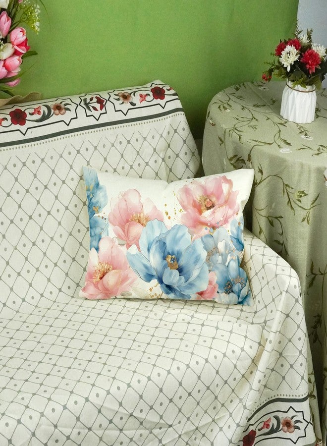 ONWAY Spring Floral Lumbar Pillow Cover 12x20 Inch Farmhouse Blue Pink Flowers Decorative Pillowcase Outdoor Patio Cushion Case for Sofa Couch Home Decor - Image 4