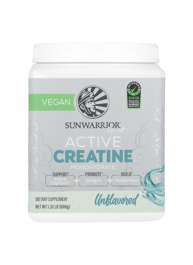 Sunwarrior - Sunwarrior, Sport, Active Creatine Monohydrate, Unflavored, 1.32 lb (600 g) - Image 1