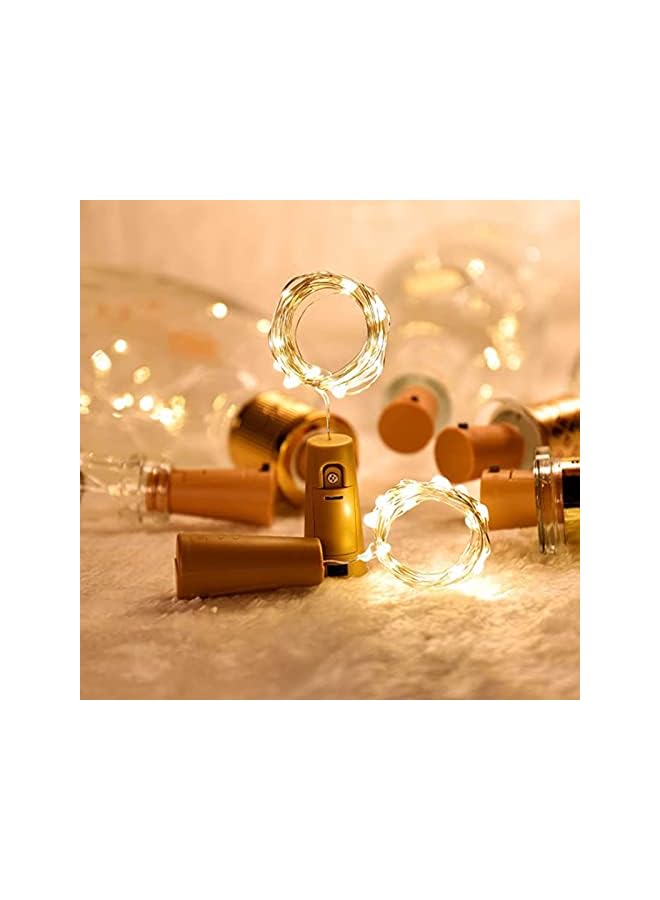 The Bros 10 Pack Bottle Lights, LED Fairy Lights, 2M 20 LEDs Copper Wire Battery Operated Bottle Lights with Cork, String Lights for Parties Weddings Indoor Christmas Outdoor Decoration - Image 3