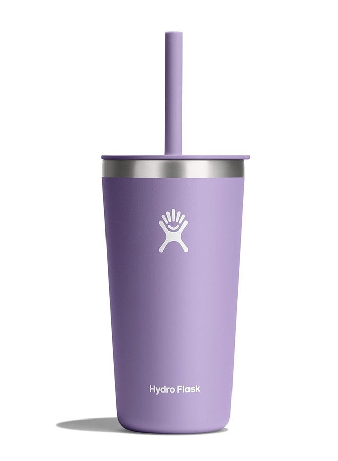 Hydro Flask 16 oz All Around Tumbler with Straw Lid and stainless steel double-wall vacuum insulation  Tumbler BPA-Free  - Image 1