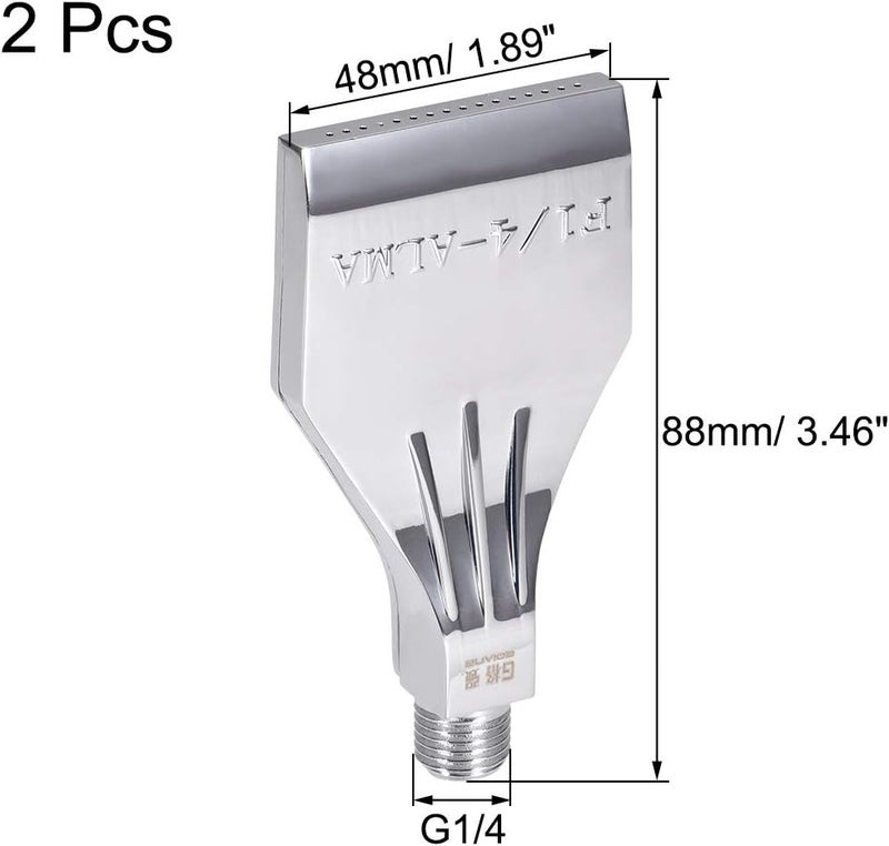 uxcell Flat Nozzle G1/4 Male Thread Aluminum Alloy Air Blow Off Flat Jet Nozzle 2Pcs - Image 2