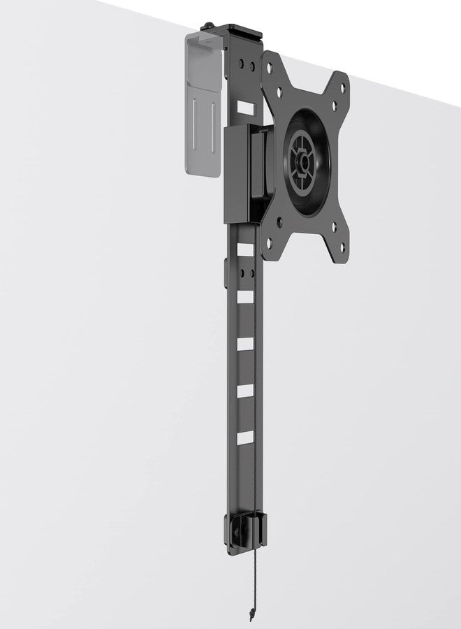 JOY Worker Cubicle Monitor Mount - Height Adjustable Hanging Mount, 13"-34" Cubicle Monitor Hanger, VESA 75*75/100*100mm, Clamp Hook Top Holds Up to 17.6 lbs, Black - Image 1
