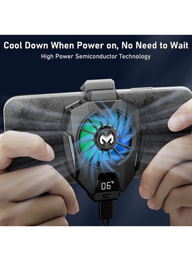 MEMO DL05 Mobile Cooler, Radiator Cooling Fan with Temperature Display, for Gaming and Live Video/Vlogging, Supports 6-8cm Width, Semiconductor Gaming, Cooling Heat Sink, 2-Pin - Image 5