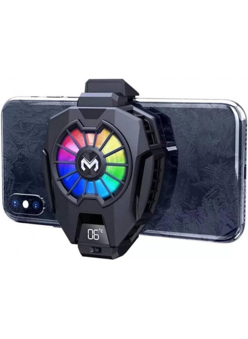 MEMO DL05 Mobile Cooler, Radiator Cooling Fan with Temperature Display, for Gaming and Live Video/Vlogging, Supports 6-8cm Width, Semiconductor Gaming, Cooling Heat Sink, 2-Pin - Image 1