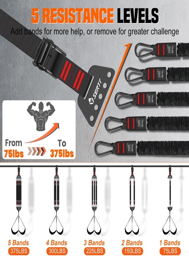 SERTT Adjustable Pull Up Assistance Band, Heavy Duty Assisted Pull Up Bands Support 375lbs, Upgrade Pull Up Bar Resistance Bands for Assist Pullup Home Gym Strength Training (Black) - Image 3