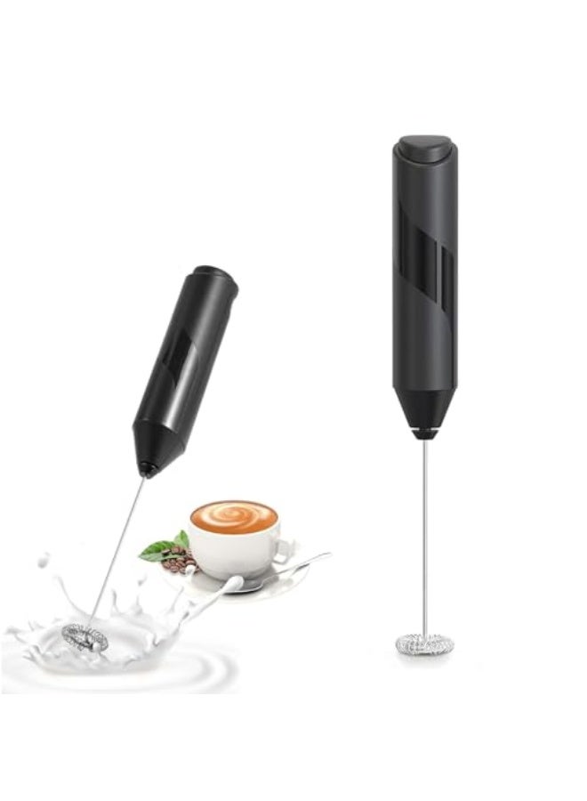 Milk Frother Handheld, Electric Whisk Beater Foam Maker, Portable Whisks, for Hot and Cold Milk, Latte, Cappuccino, Hot Chocolate (Black)  - Image 1