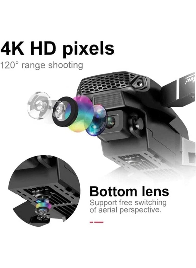 MUNTAQI 4K HD Drone with Camera for Adults, Foldable RC Quadcopter Aircraft, WiFi FPV Live Video, Long Flight Time, One Key Take Off, Altitude Hold, Easy to Fly Aerial Drone for Beginners & Kids - Image 4