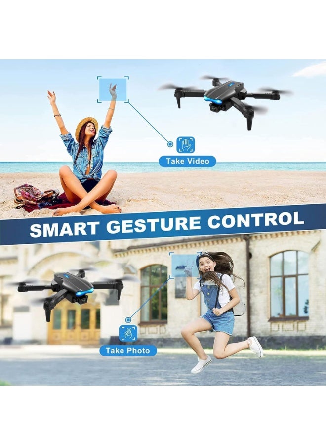 MUNTAQI 4K HD Drone with Camera for Adults, Foldable RC Quadcopter Aircraft, WiFi FPV Live Video, Long Flight Time, One Key Take Off, Altitude Hold, Easy to Fly Aerial Drone for Beginners & Kids - Image 3
