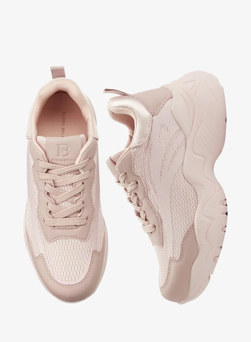 Flora Bella By Shoexpress BLUSH Flora Bella Women Lace-Up Ankle Sneakers for Women | Best Price UAE