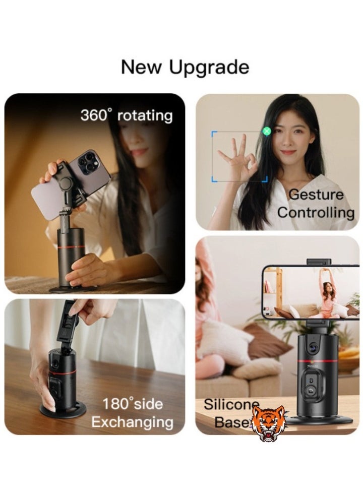 "Auto Face Tracking Tripod 360° Removable Design with Remote Controller – Selfie Stick Holder for Perfect Shots"