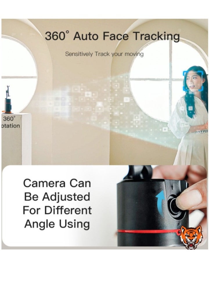 "Auto Face Tracking Tripod 360° Removable Design with Remote Controller – Selfie Stick Holder for Perfect Shots"