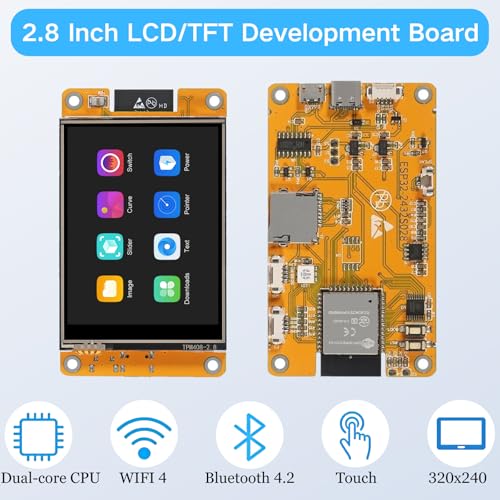 MELIFE 2PCS 2.8" inch ESP32 Display, ESP32-2432S028R WiFi+BT Dual-core TFT Module ILI9341 Driver for Arduino IoT, CYD ESP32 240X320 Smart LCD Display Screen - Image 2