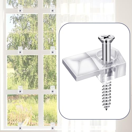 TKYZMS 32Pack Mirror Holder Clips,Clear Plastic Mirror Clips,Frameless Mirror Mounting Hardware,Mirror Holders for Wall Mounting,Mirror Mounting Hardware with Screw,for Cabinet,Glass,Wall,Door,Picture Frames - Image 5