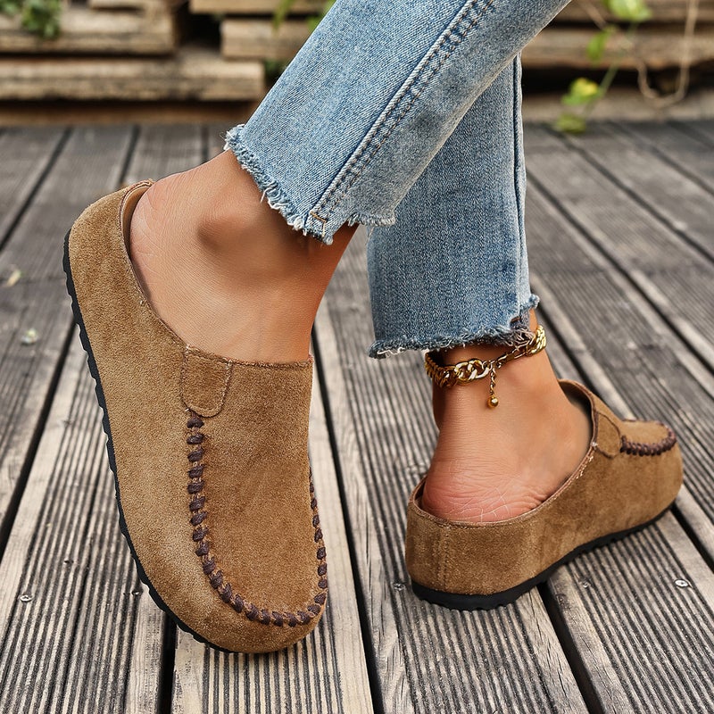 Lazy Slippers With Thick Soles, New Style, Closed-Toe Half Slippers, Retro Birkenstock Shoes, Slip-On Retro Shoes For Outdoor Wear - Image 4