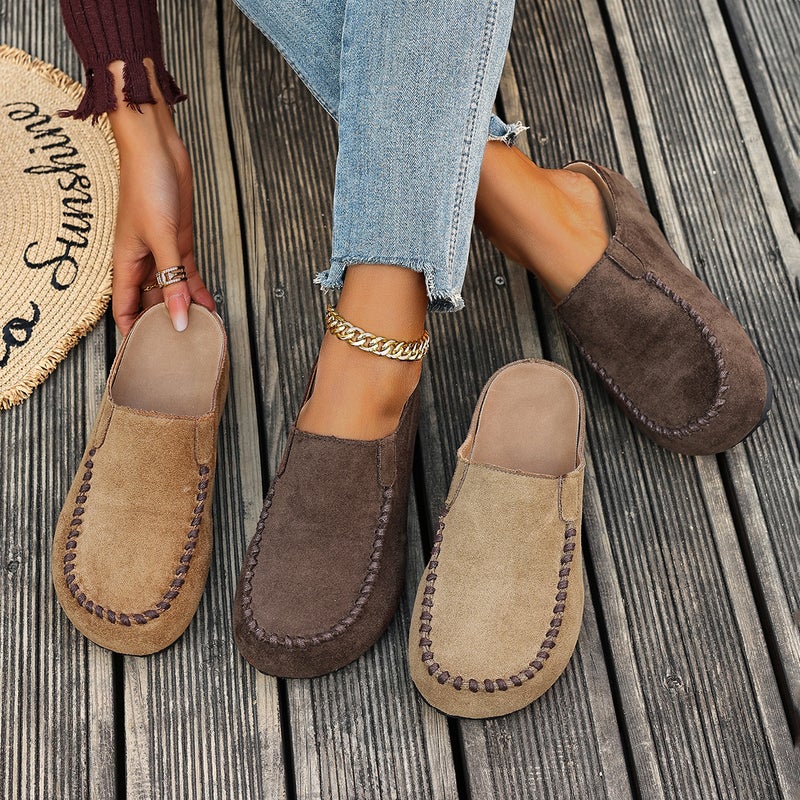 Lazy Slippers With Thick Soles, New Style, Closed-Toe Half Slippers, Retro Birkenstock Shoes, Slip-On Retro Shoes For Outdoor Wear - Image 2