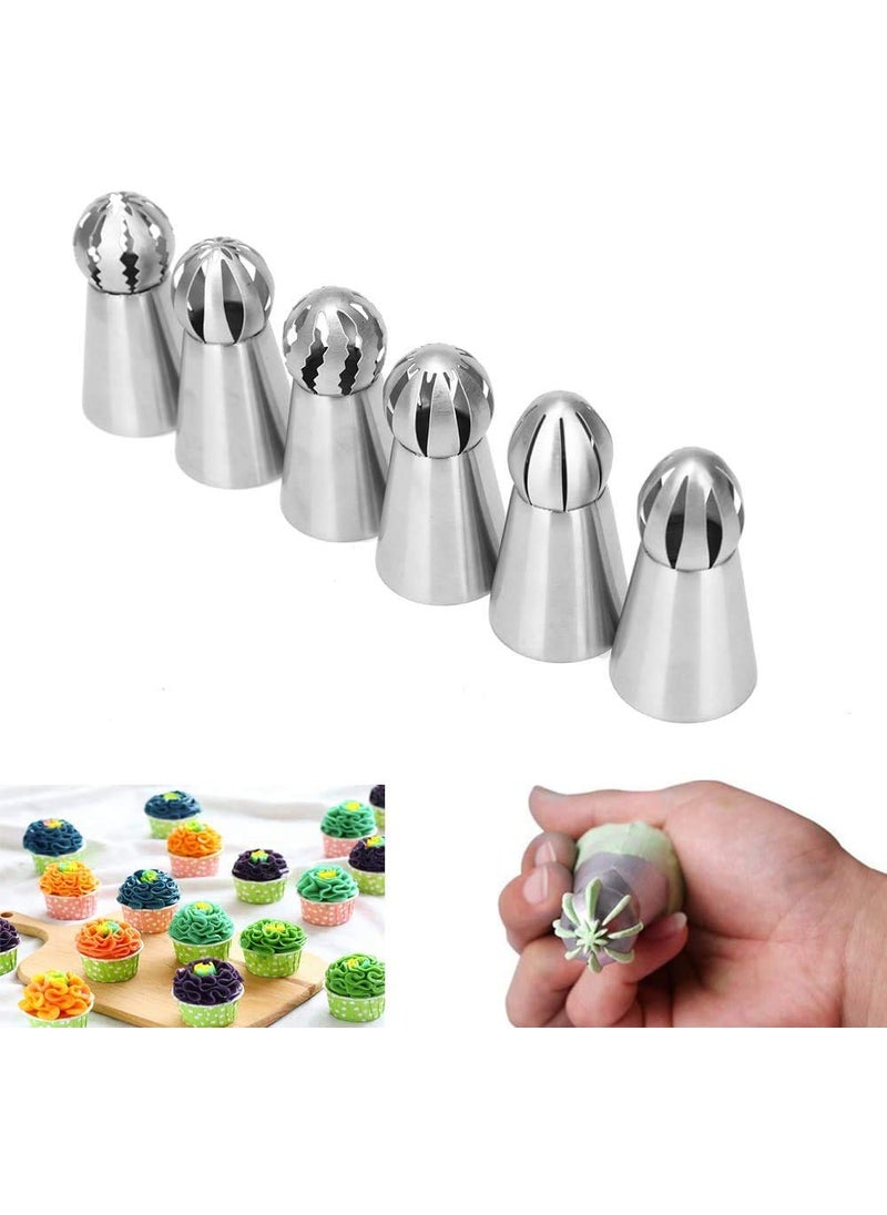 S.B. ANJALI SHALU BHAI SB ANJALI SHALU BHAI Piping Nozzles 3Pcs Round Russian Nozzle Set 6pcs Russain Icing Nozzle Set Total 9 Nozzle One Coupler  - Image 3