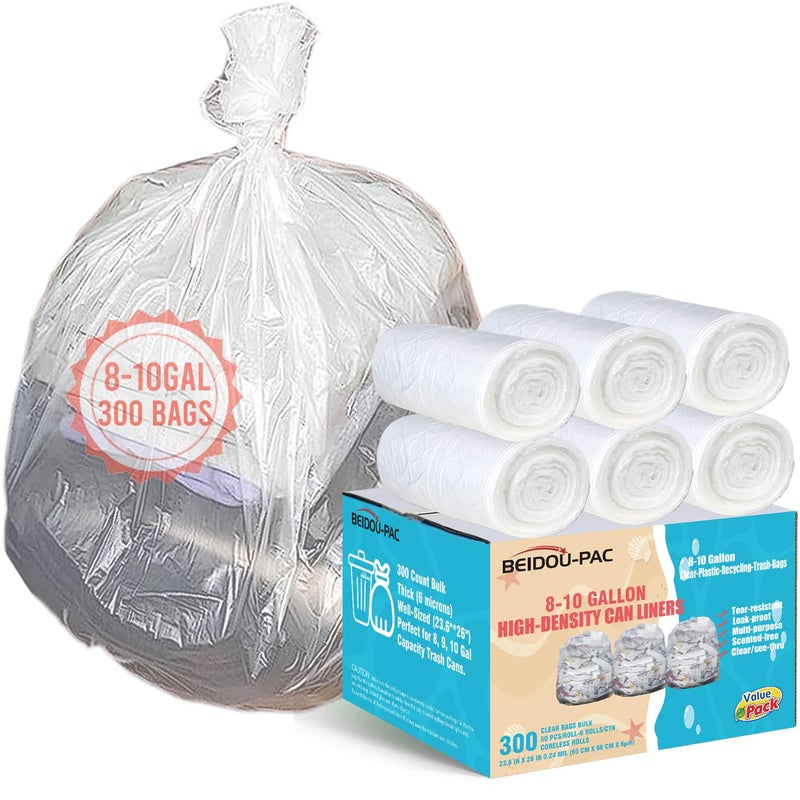 BEIDOU-PAC BEIDOUPAC Trash Bags 810 Gallon 300 Count Bulk Clear Plastic Recycling Bags Multipurpose Garbage Bags Can Liners for Business Home Kitchen Commercial and Industrial - Image 3