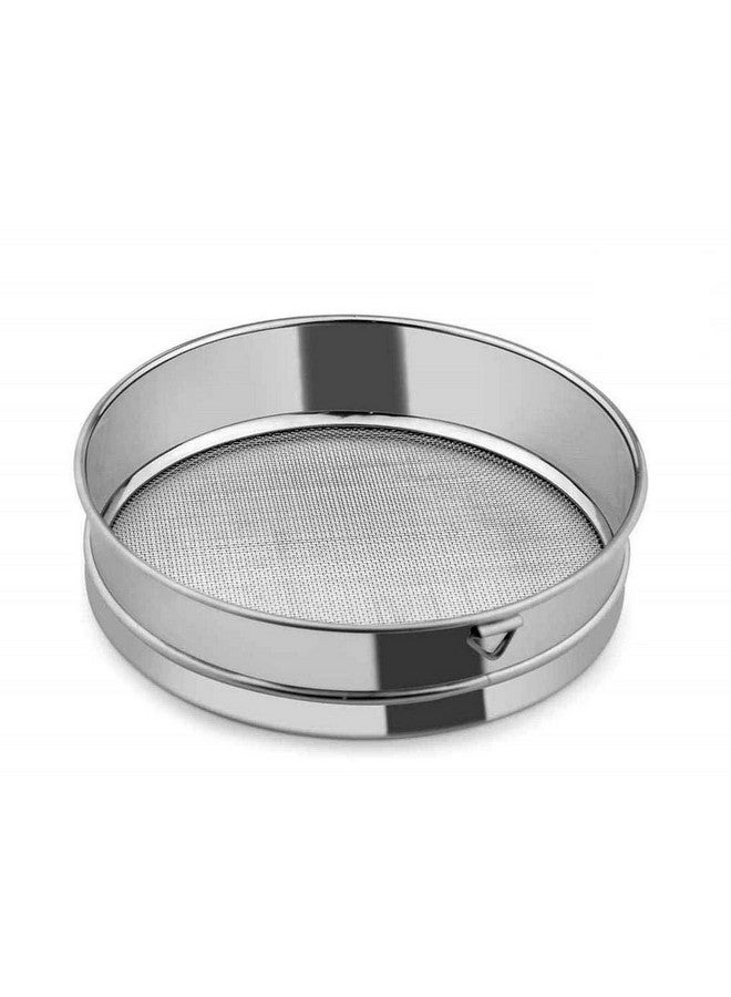 Entisia Steel Atta Sieves Chalni - Stainless Steel Sieve for Aata, Maida and Other Solid Powder, Easy to Use Sieves for Cake Baking, Bread, Pizza Dough, Cake Cookies and Karwa-Choth Festival (7) - Image 3