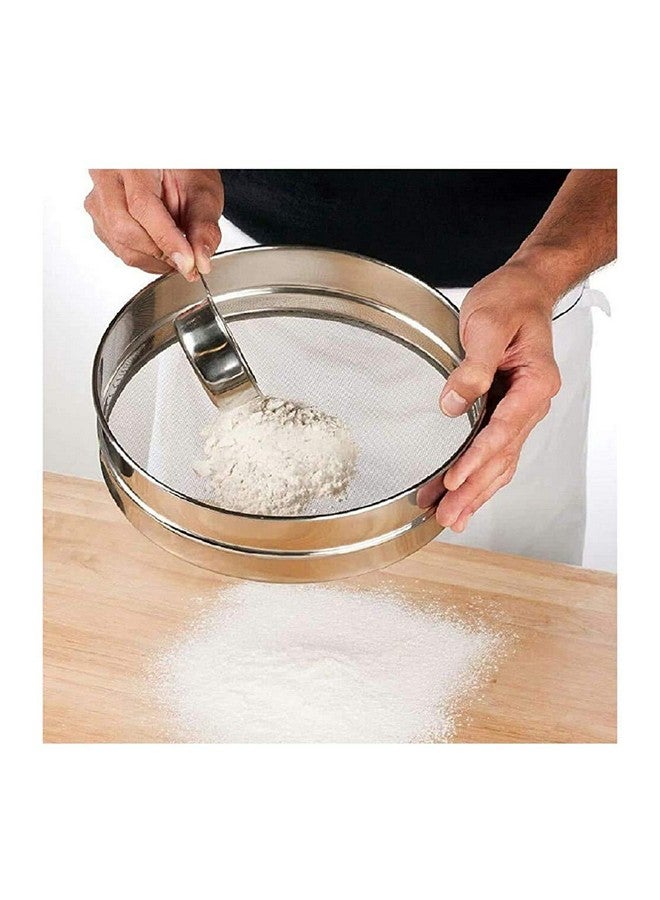 Entisia Steel Atta Sieves Chalni - Stainless Steel Sieve for Aata, Maida and Other Solid Powder, Easy to Use Sieves for Cake Baking, Bread, Pizza Dough, Cake Cookies and Karwa-Choth Festival (7) - Image 2