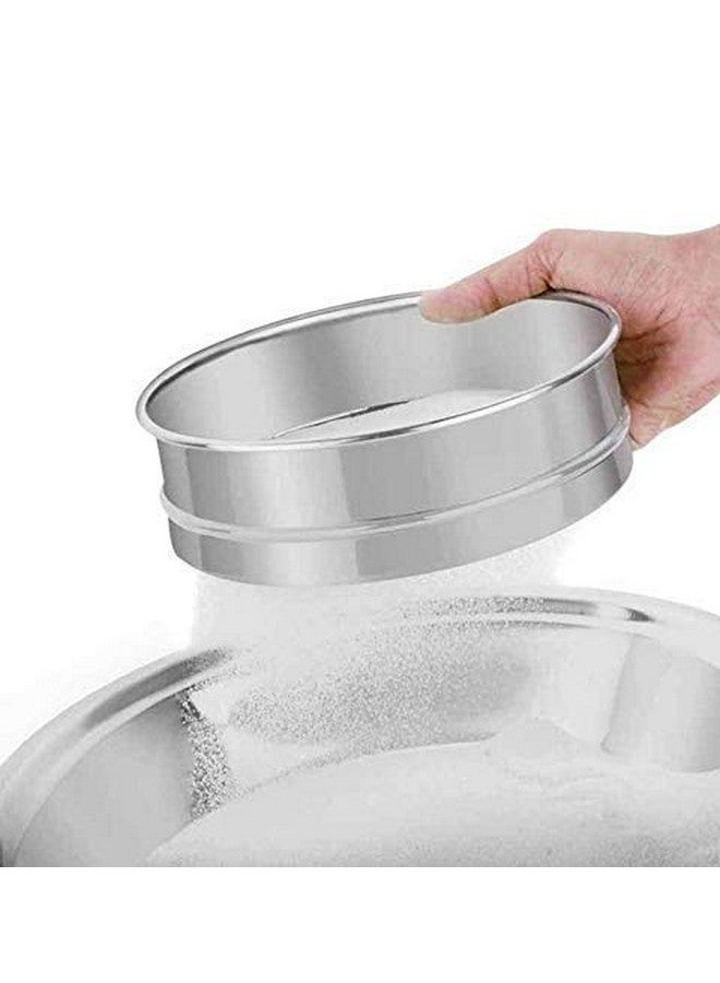 Entisia Steel Atta Sieves Chalni - Stainless Steel Sieve for Aata, Maida and Other Solid Powder, Easy to Use Sieves for Cake Baking, Bread, Pizza Dough, Cake Cookies and Karwa-Choth Festival (7) - Image 4