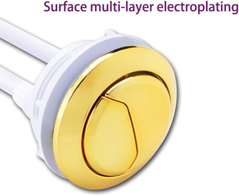 زر تواليت ذهبي زر دفع مزدوج لتوفير المياه مجموعة استبدال سهلة التركيب - Image 5