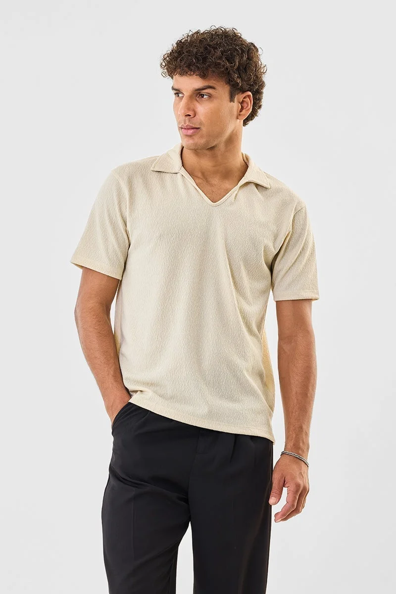 SNITCH Stretch Slim Fit Textured T-Shirt