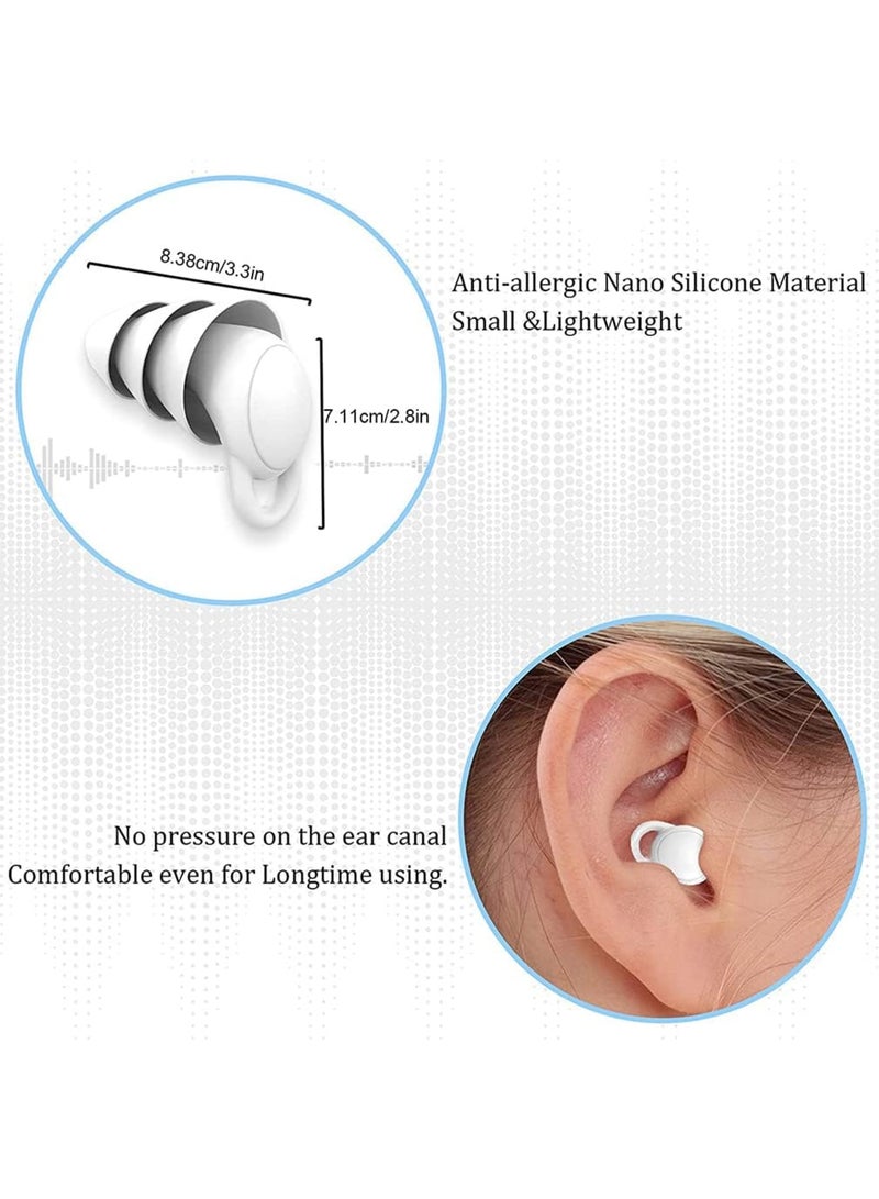 SOLARAE Silicone Ear Plugs for Sleeping Noise Cancelling, Soft Reusable Earplugs for Sleep, Ear Plug for Swimming Snoring Traveling Studying Working Mowing Loud Noise, 1 Pair (White) - Image 5