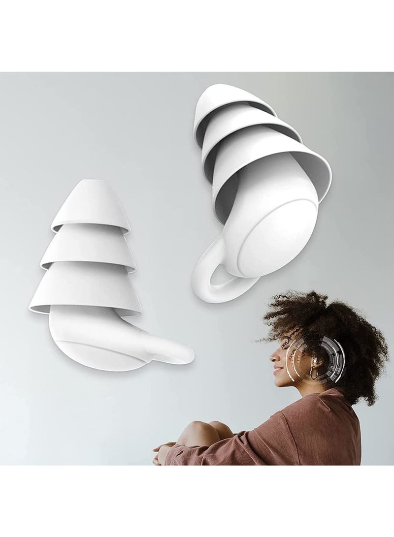 SOLARAE Silicone Ear Plugs for Sleeping Noise Cancelling, Soft Reusable Earplugs for Sleep, Ear Plug for Swimming Snoring Traveling Studying Working Mowing Loud Noise, 1 Pair (White) - Image 1