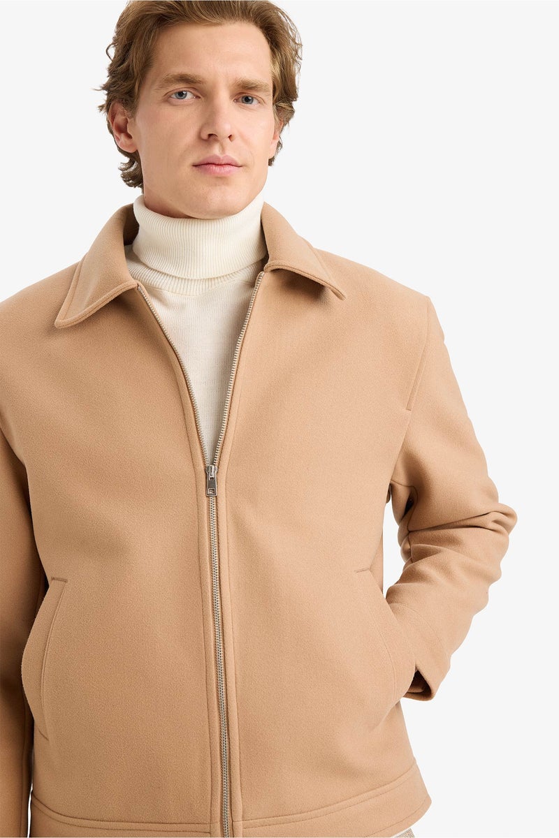 DeFacto Brown Man Regular Fit Shirt Collar Jacket Casual - Image 4