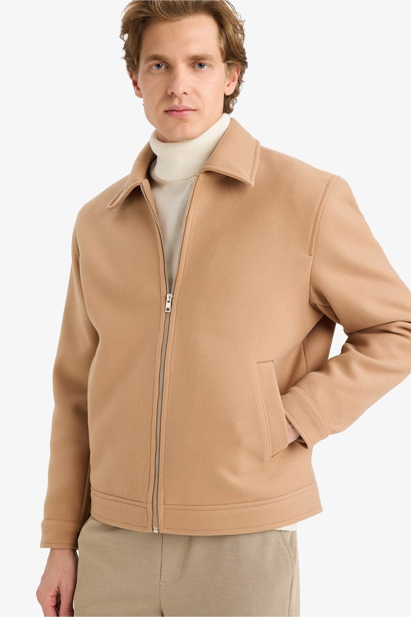 DeFacto Brown Man Regular Fit Shirt Collar Jacket Casual - Image 3