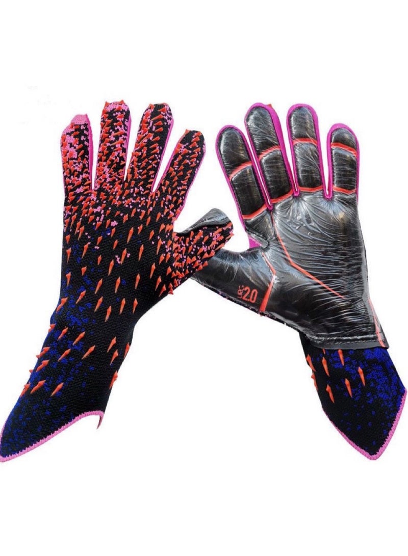 Generic Soccer Goalkeeper Gloves Goalkeeper Training Gloves Strong Grip Non-slip Breathable Suitable for Adults and Kids (Blue Red Size 9)  - Image 1