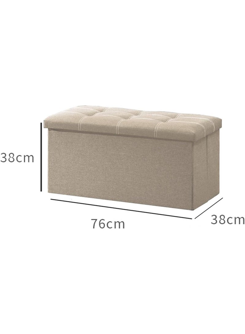 HOOKOR Ottoman Storage Stool,Foldable Storage Ottoman Box,Padded Seat for Dorm Living Room,Versatile Space-Saving Storage Toy Box,for Bedroom,Hallway - Image 5